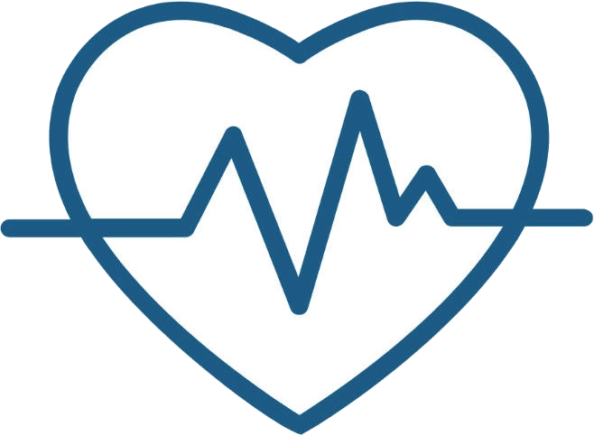 A heart with an ecg line in it.