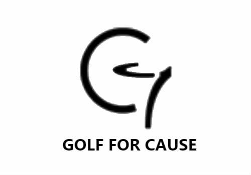 A black and white logo of golf for cause.